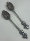 ROLEX: A pair of silver spoons. Approx. 30 grams.
