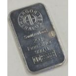 A fine 999 ARGOR HERAEUS Switzerland silver bar. Approx. 20 grams.