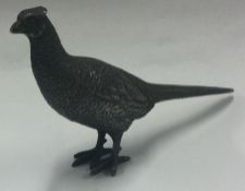 A silver textured figure of a pheasant. Birmingham 1975. By A E Jones.