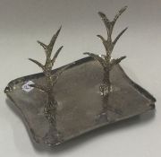 CHESTER: A rare silver double ring tree. By White and Reynolds. Approx. 96 grams.