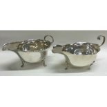 Two silver sauce boats. Various dates and makers. Approx. 173 grams.