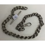 A heavy circular link silver chain. Approx. 53 grams.
