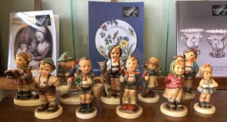 Ten Hummel figures.