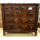 A mahogany five drawer apprentice chest.