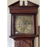 A Georgian mahogany grandfather clock with brass dial