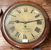 A good mahogany framed walk clock with fusee movement. By Ingram Brothers London.