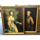 Two large framed portraits. Est. £20 - £30.