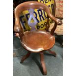 A good mahogany swivel chair.