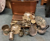A large collection of silver plated ware.