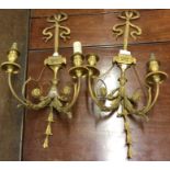 A pair of good quality brass wall mounts.