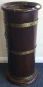 A mahogany and brass mounted stick stand. Est. £30