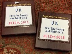 A folder containing UK first day covers from 2010 - 2013.