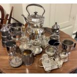 A good collection of plated ware etc.