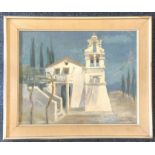 DORA PROWER (British, 1907 - 1996): A framed oil entitled 'Church at Benitses'