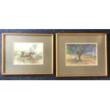 DORA PROWER (British, 1907 - 1996): Two framed and glazed watercolours.