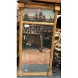 A good Georgian gilt framed mirror attractively decorated with boats.