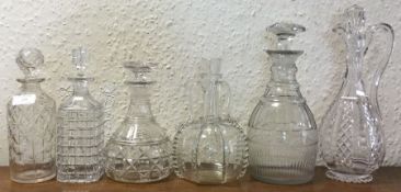 A good Georgian glass decanter together with five