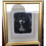 RGB: A gilt framed and glazed lithograph entitled 'African Girl' numbered 3/12.