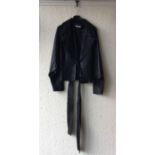 Three leather coats together with one other vintage coat. Size small.