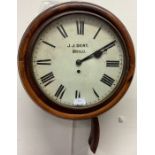 A good mahogany cased fusee wall clock. By JJ Dent.