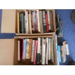 BOOKS: Two boxes of various books to include Military.