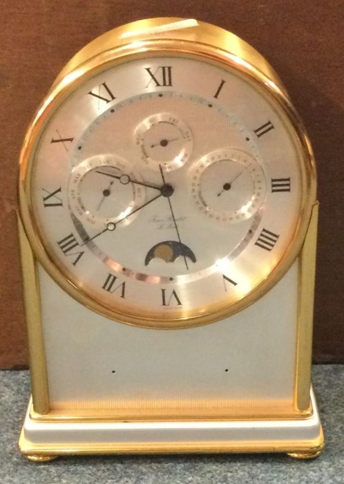 A good gilt Swiss made mantle clock.