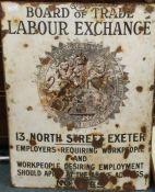 An old "Board of Trade Labour Exchange" enamel sign.