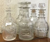 A good pair of heavy cut glass decanters together