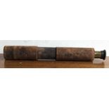 A good leather mounted and brass telescope. By Ross of London.