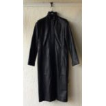 Two leather coats together with a pair of leather trousers and a dress. All size 12.