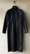 Two leather coats together with a pair of leather trousers and a dress. All size 12.
