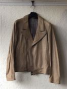 A REISS leather coat together with two other leather coats. Size small.