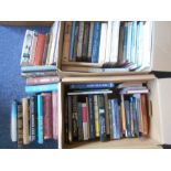 BOOKS: Two boxes of various books.