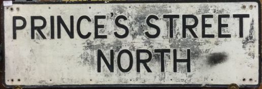 An old "Prince's Street North" road sign.