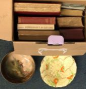 A Royal Doulton bowl together with books etc.