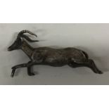 A silver model of a deer. Marked to base. By Patri