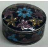 A silver and enamelled box. Marked to base.