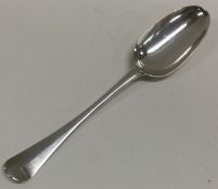 A Queen Anne rat tail silver spoon. London 1709.