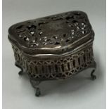 A pierced silver hinged box. Birmingham 1910.