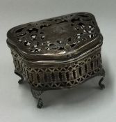 A pierced silver hinged box. Birmingham 1910.