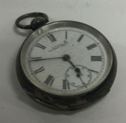 A heavy silver pocket watch. Birmingham 1893.