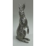 A novelty silver standing model of a hare. Import