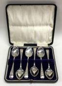 A good set of six Edwardian silver engraved teaspoons. London.