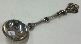 A Victorian silver sifter spoon. London 1897.