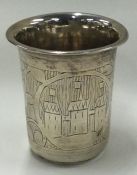 A Continental silver beaker. Marked to base.