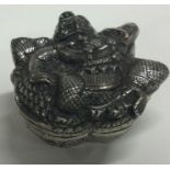 An unusual Indian silver box. Marked to base.