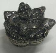 An unusual Indian silver box. Marked to base.