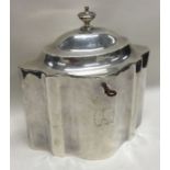 HESTER BATEMAN: A good quality oval shaped silver tea caddy marked to hinge and body.