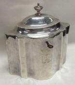 HESTER BATEMAN: A good quality oval shaped silver tea caddy marked to hinge and body.