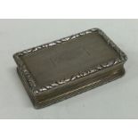 A George III silver hinged snuff box. Birmingham 1839. By Thomas Spicer.